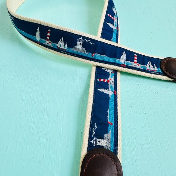 Nautical Sailboat Lighthouse Belt Size 40" Coastal Grandma New England Belt Boat - Picture 7 of 9